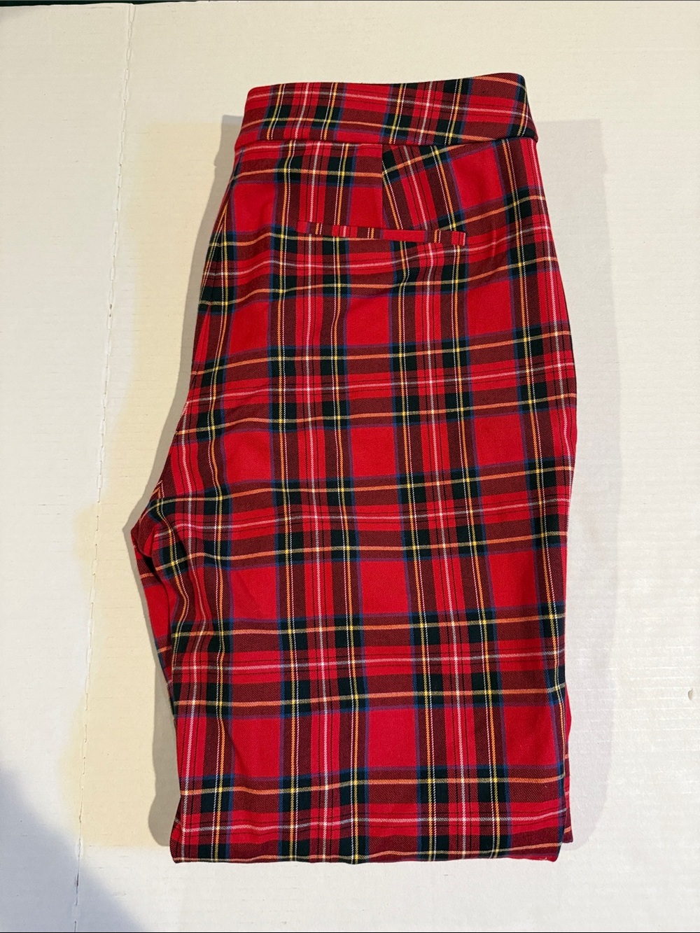 J. Crew Red Tartan Flat Front Pants